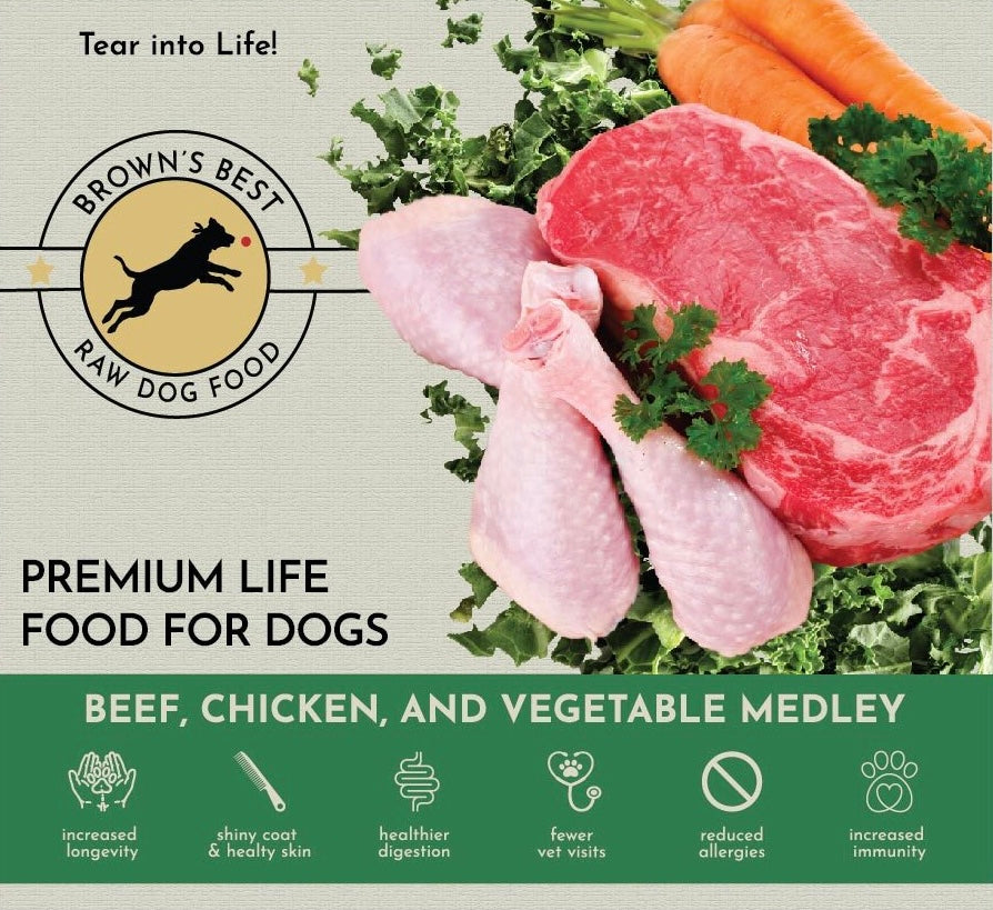 Beef, Chicken & Vegetable Medley -- Bag of 20 - 4oz Patties